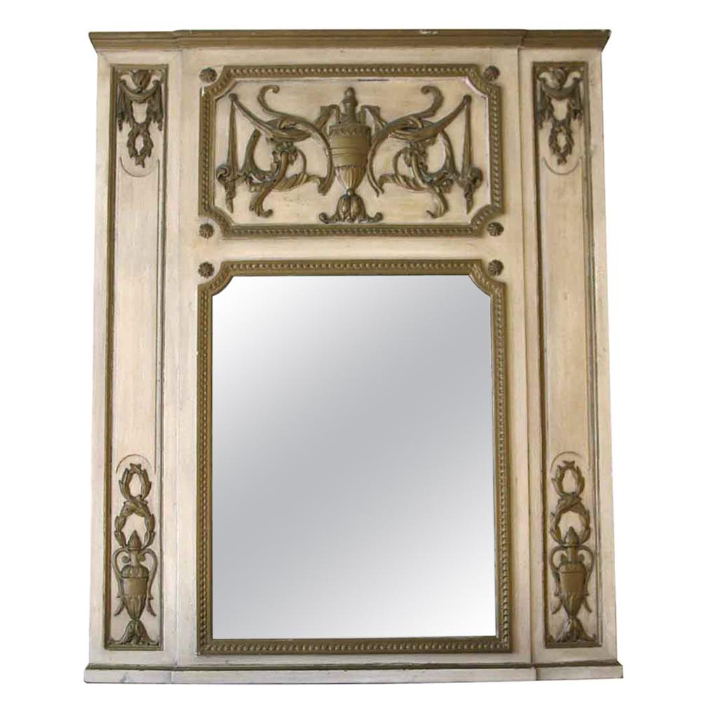 1931 NYC Waldorf Astoria Hotel Wood Over Mantel Mirror with Urn Motif For Sale