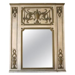 Vintage 1931 NYC Waldorf Astoria Hotel Wood Over Mantel Mirror with Urn Motif