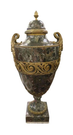 NYC Waldorf Hotel Pair Marble Urns from the Conrad Suite