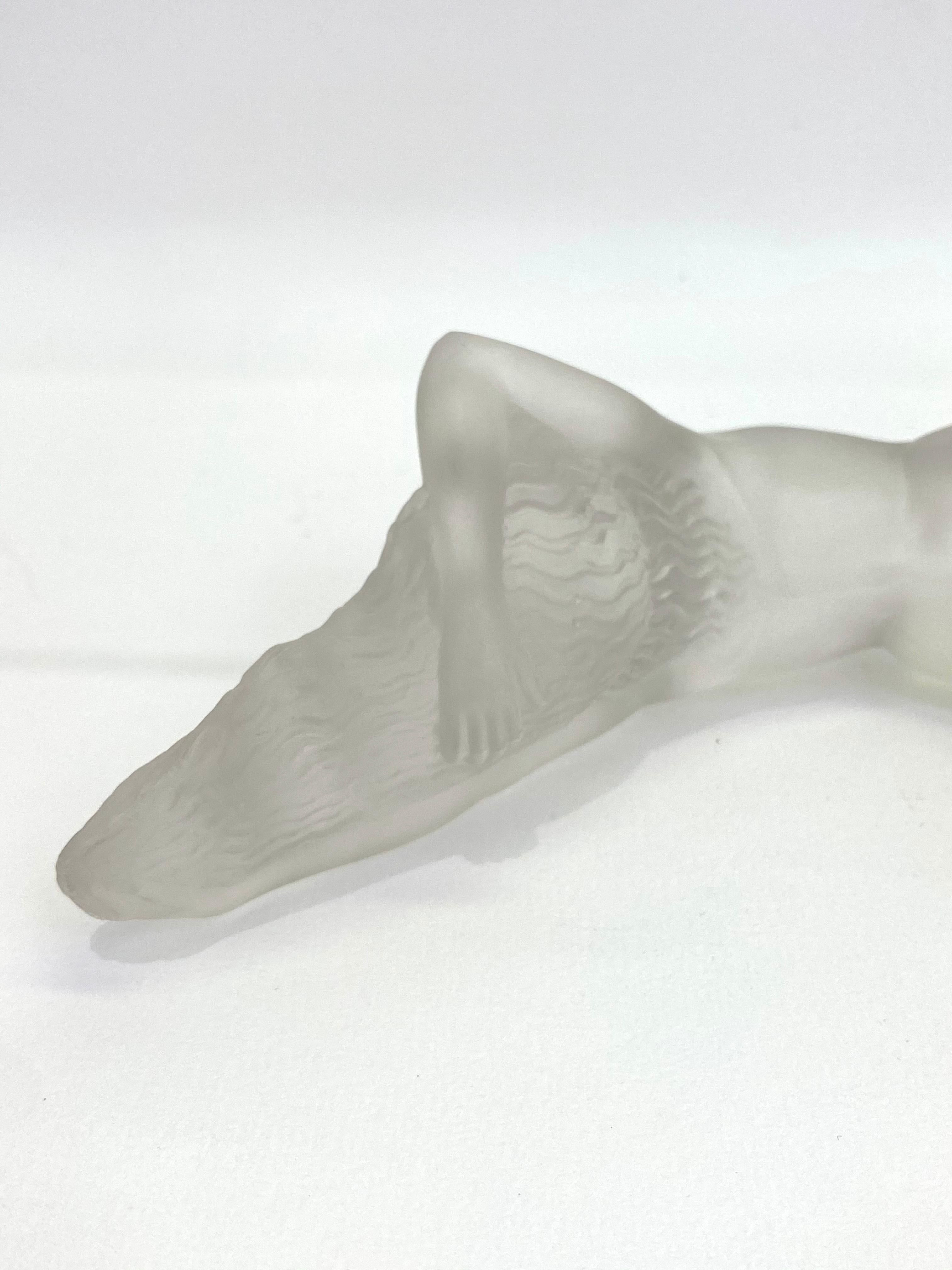 Mid-20th Century 1931 Original René Lalique Chrysis Car Mascot Hood Ornament in Frosted Glass