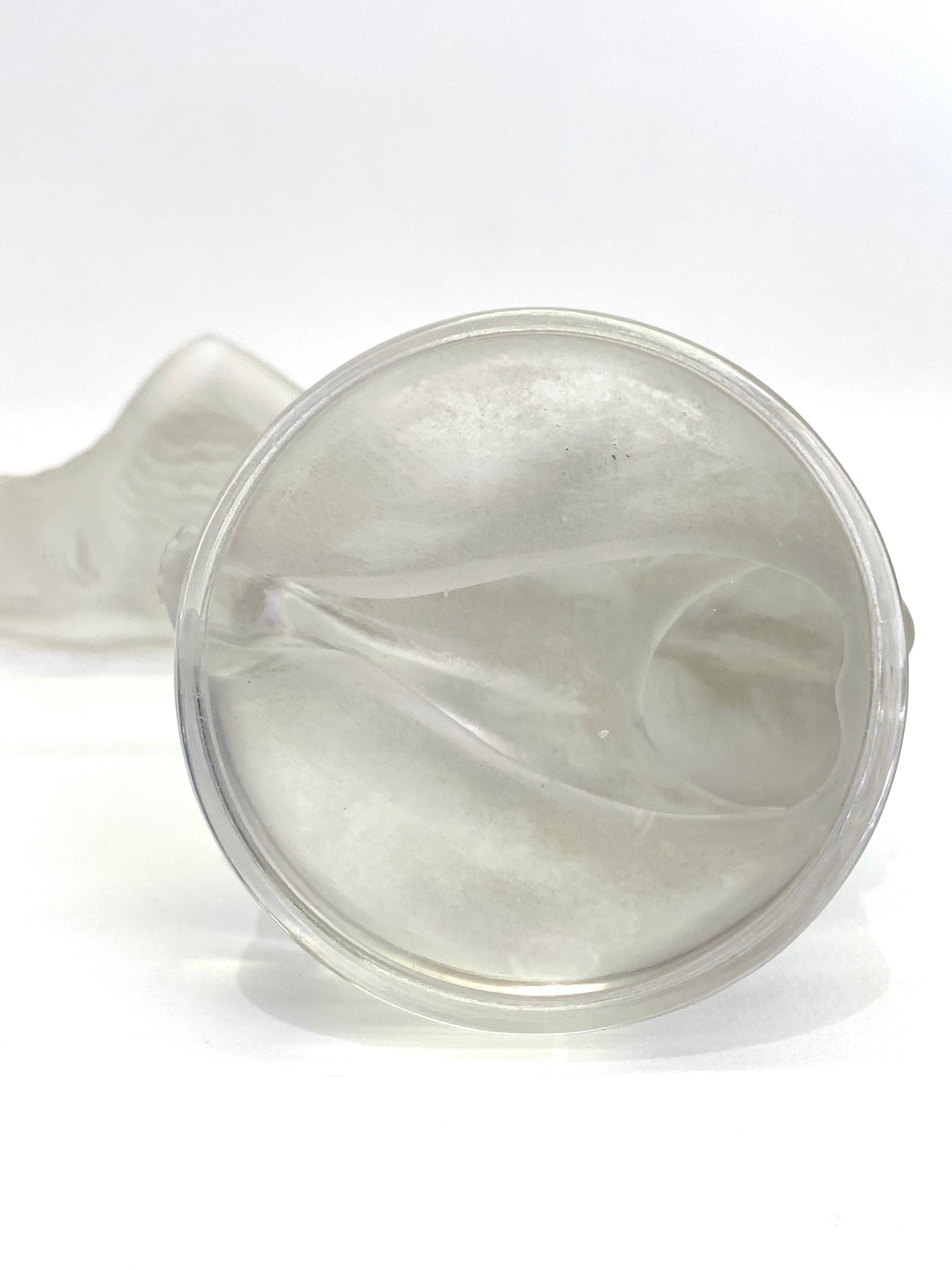 Blown Glass 1931 Original René Lalique Chrysis Car Mascot Hood Ornament in Frosted Glass