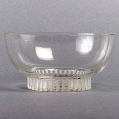 1931 Original René Lalique Set of 8 Glass Bambou Hand Bowls, Art Deco Bamboo