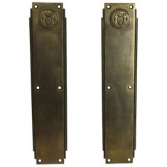 Used 1931 Pair Art Deco Corbin Philadelphia Civic Center Push Plates