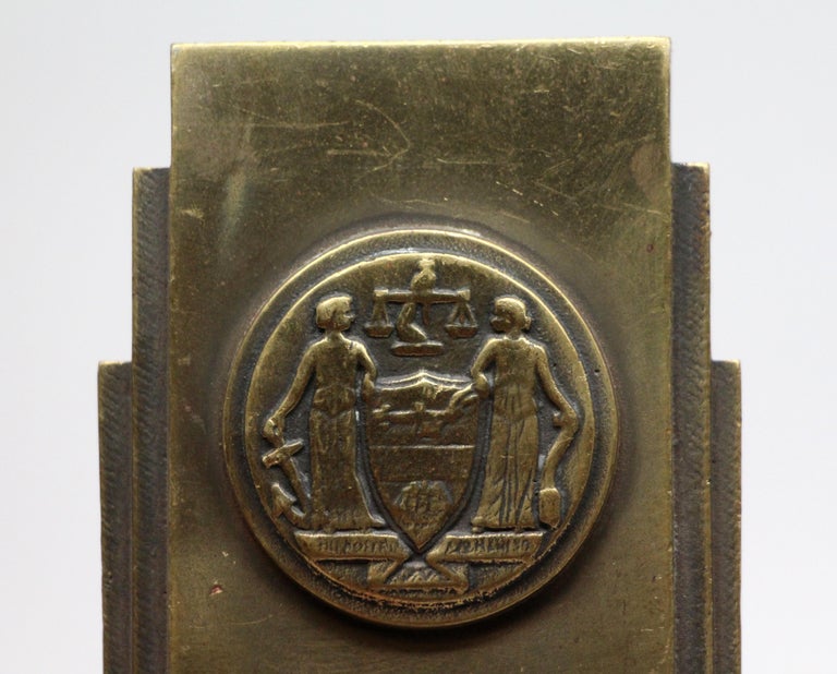 1931 Philadelphia Civic Center Art Deco Door Knob And Plate Set