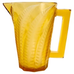 1931 René Lalique - Brocca Art Déco Esperidi in vetro giallo ambrato