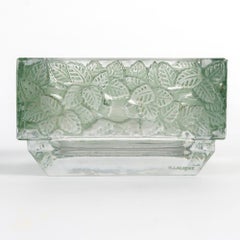 1931 Rene Lalique Aschenbecher Colmar Glas mit grüner Patina
