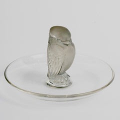 1931 Rene Lalique Astray Pintray Rapace Bird Glass with Grey Patina