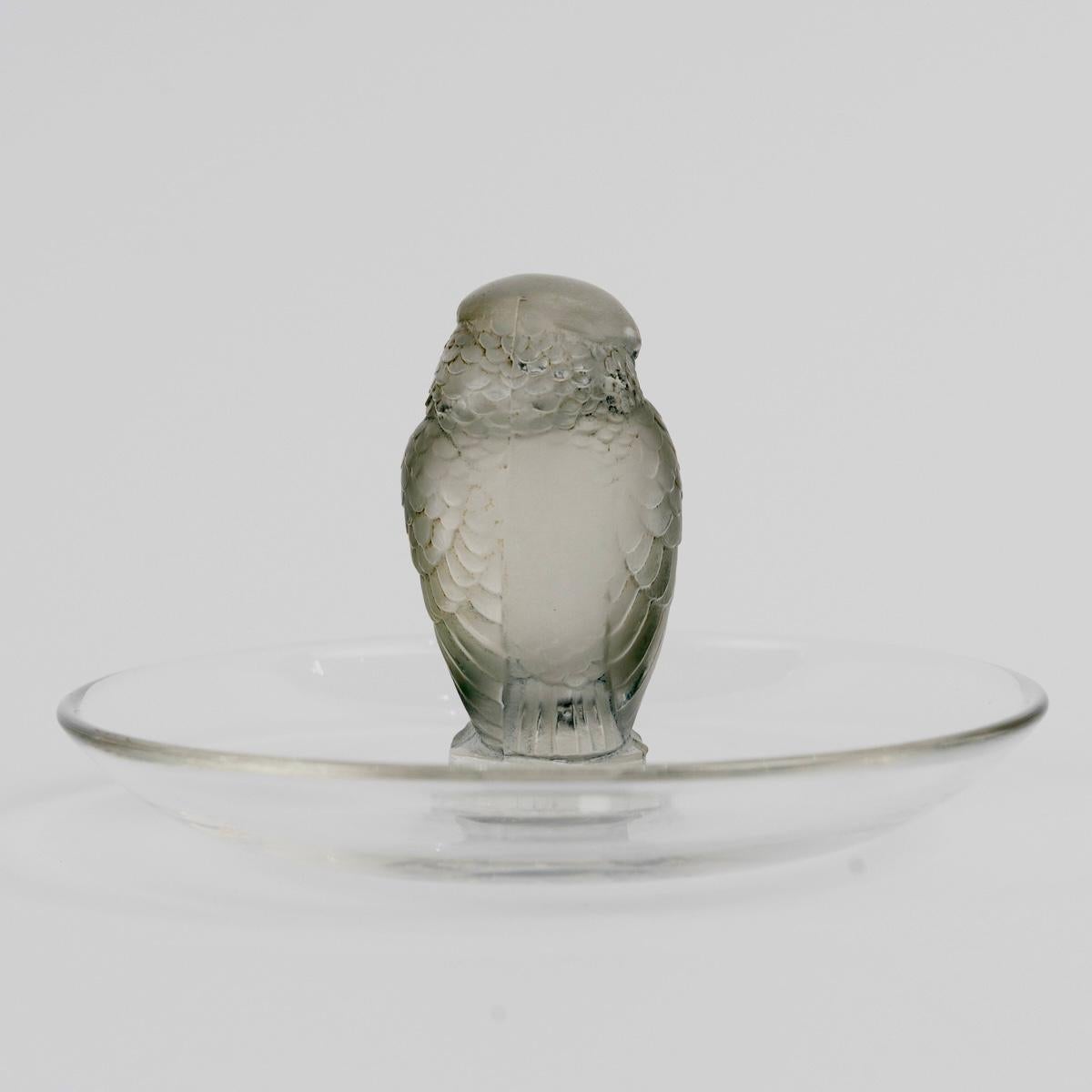 1931 Rene Lalique Astray Pintray Rapace Vogel Glas mit grauer Patina (Art déco) im Angebot