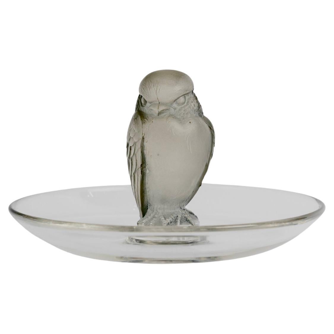 1931 Rene Lalique Astray Pintray Rapace Bird Glass with Grey Patina