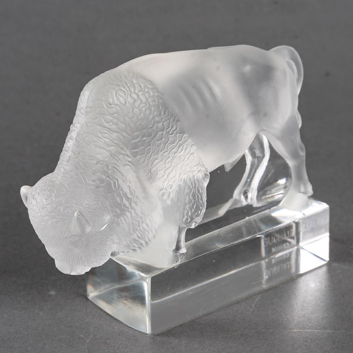 Mid-20th Century 1931 René Lalique, Bison Paperweight Frosted Glass