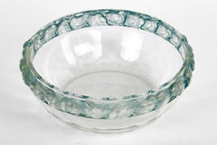 1931 René Lalique -Bowl Mesanges Birds Glass with Blue Patina