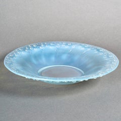 1931 René Lalique - Bowl Muguet Opalescent Glass Blue Patina Lily of the Valley