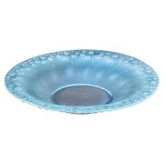 1931 René Lalique - Bowl Muguet Opalescent Glass Blue Patina Lily of the Valley