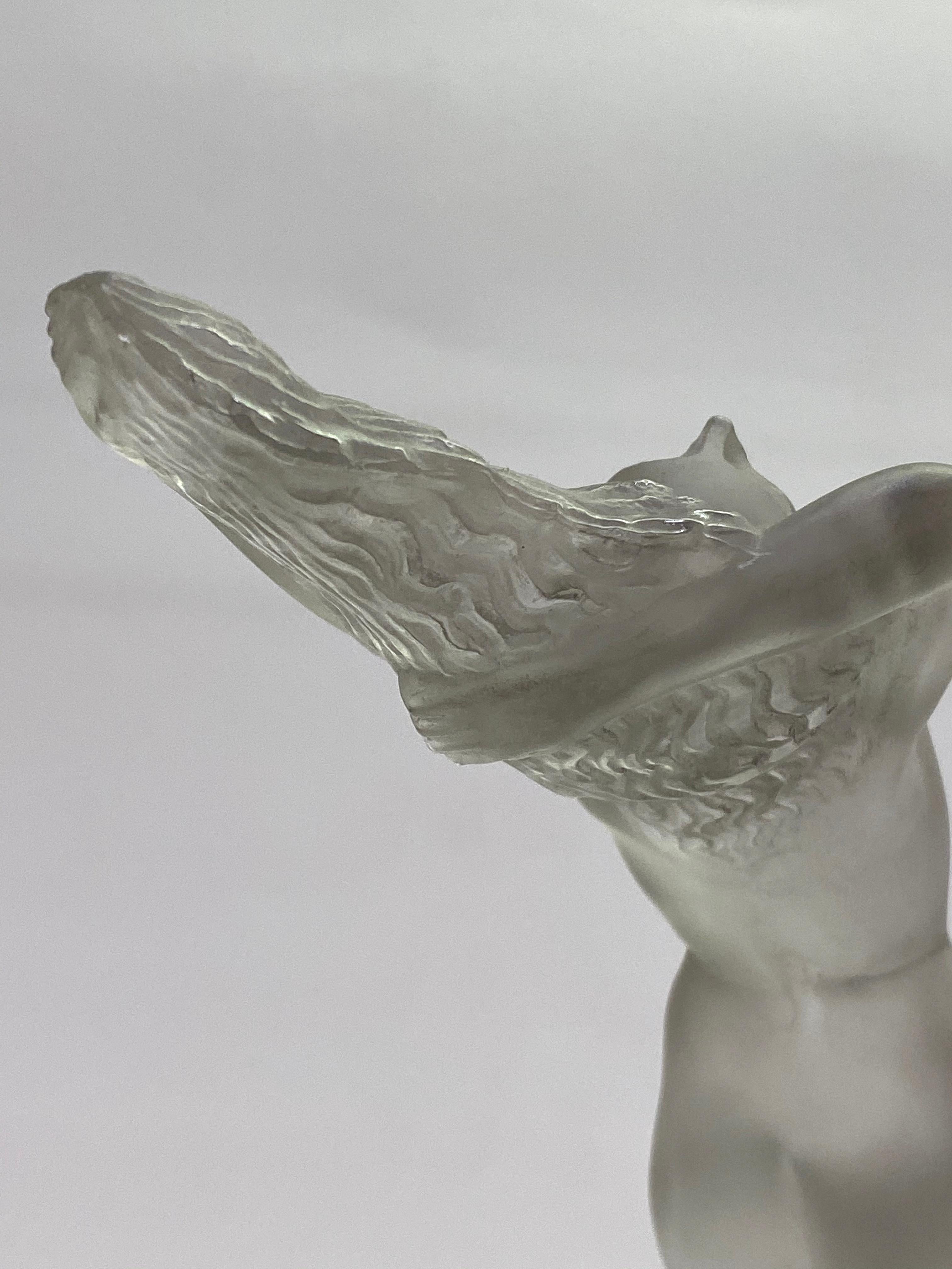 1931 René Lalique Chrysis Car Mascot Hood Ornament in Frosted Glass Women 3