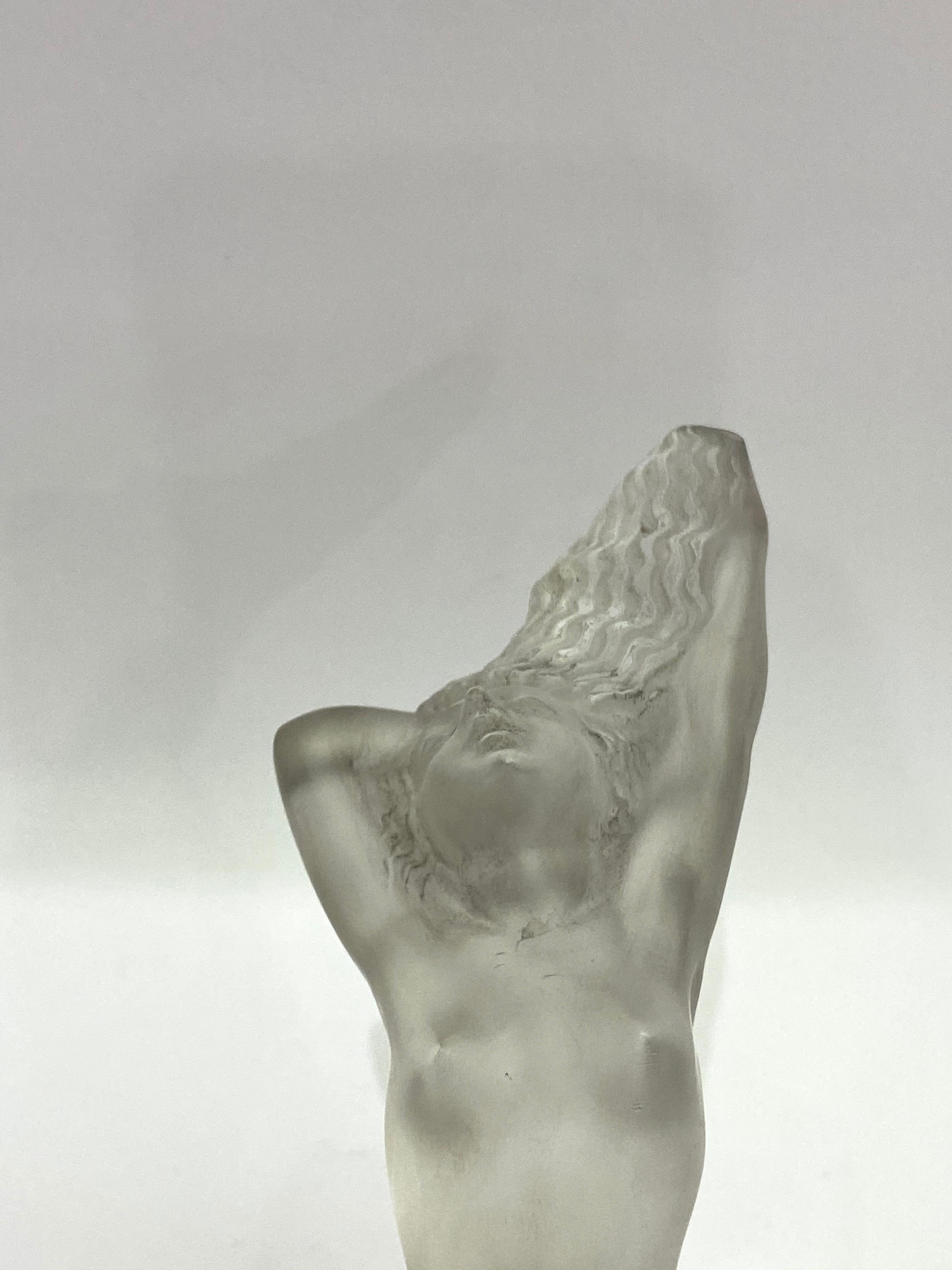 Mid-20th Century 1931 René Lalique Chrysis Car Mascot Hood Ornament in Frosted Glass Women