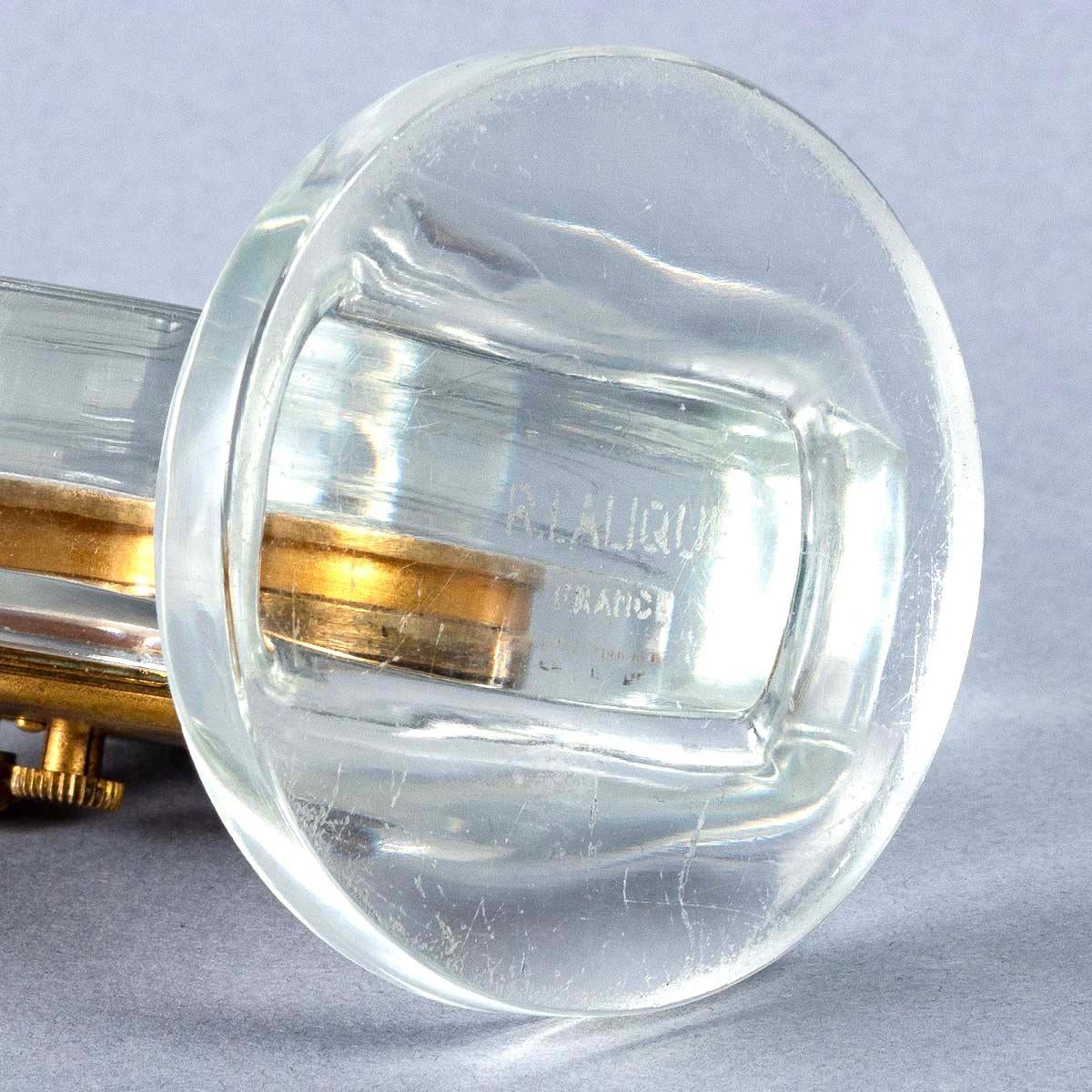 Mid-20th Century 1931 René Lalique, Clock Pierrots Clear Glass with 8-Day Mechanical Movement