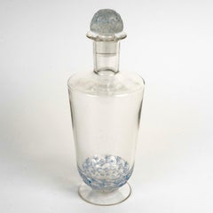 1931 René Lalique - Decanter Pouilly Fishes Glass With Blue Patina
