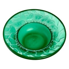 1931 René Lalique Irene Astray Pintray Emerald Green Glass with White Patina