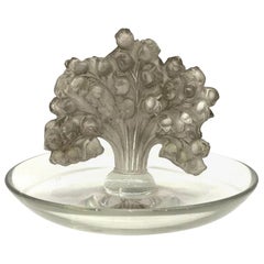 1931 Rene Lalique Muguet Astray Pintray Glass Grey Patina, Lily of the Valley