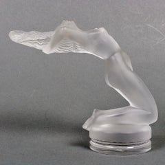 1931 Rene Lalique Original Car Mascot Hood Ornament Chrysis Frosted Glass