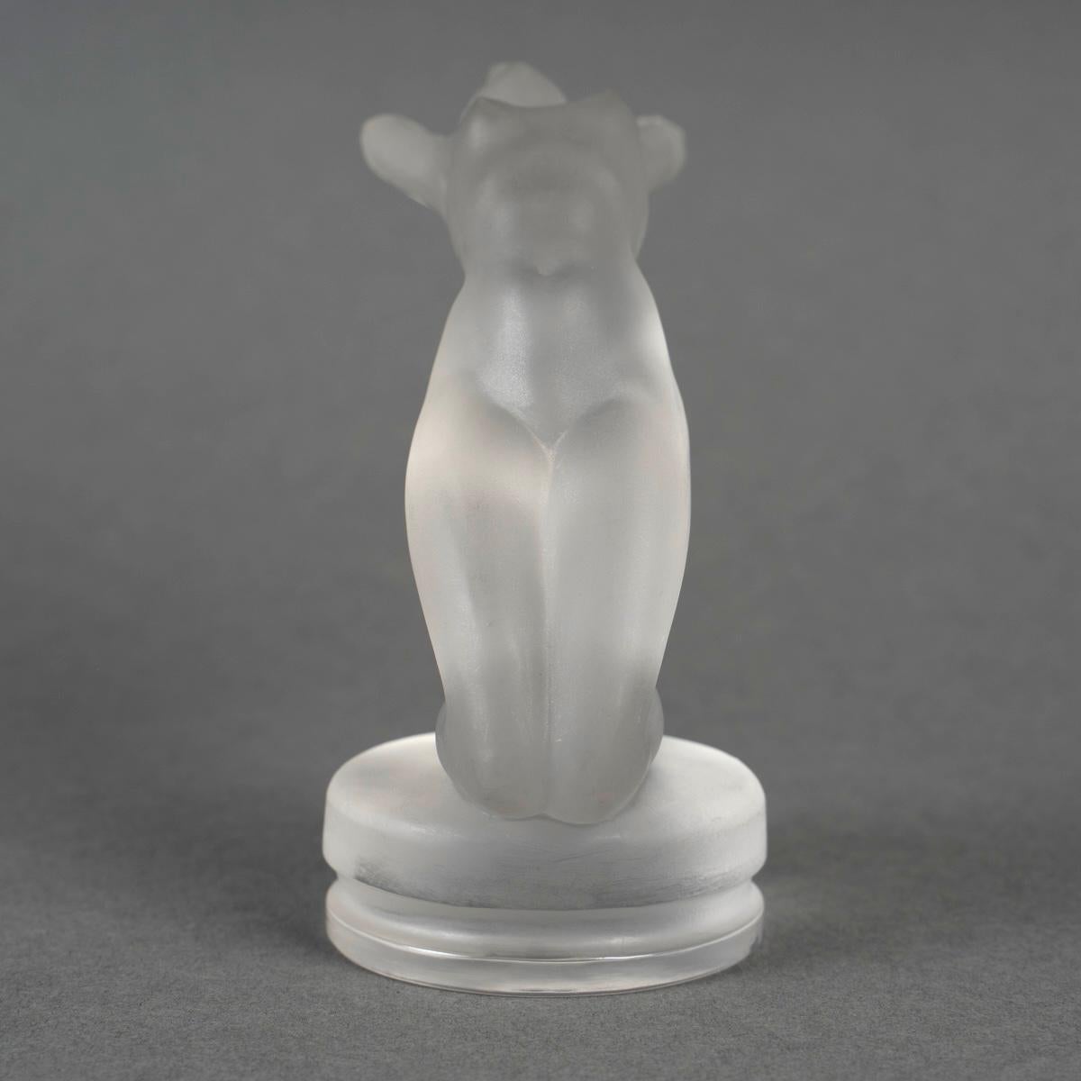 1931 René Lalique Adorno original para capota de mascota de coche Cris Cristal esmerilado Francés en venta