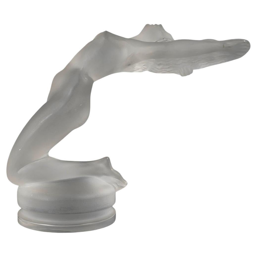 1931 René Lalique Adorno original para capota de mascota de coche Cris Cristal esmerilado