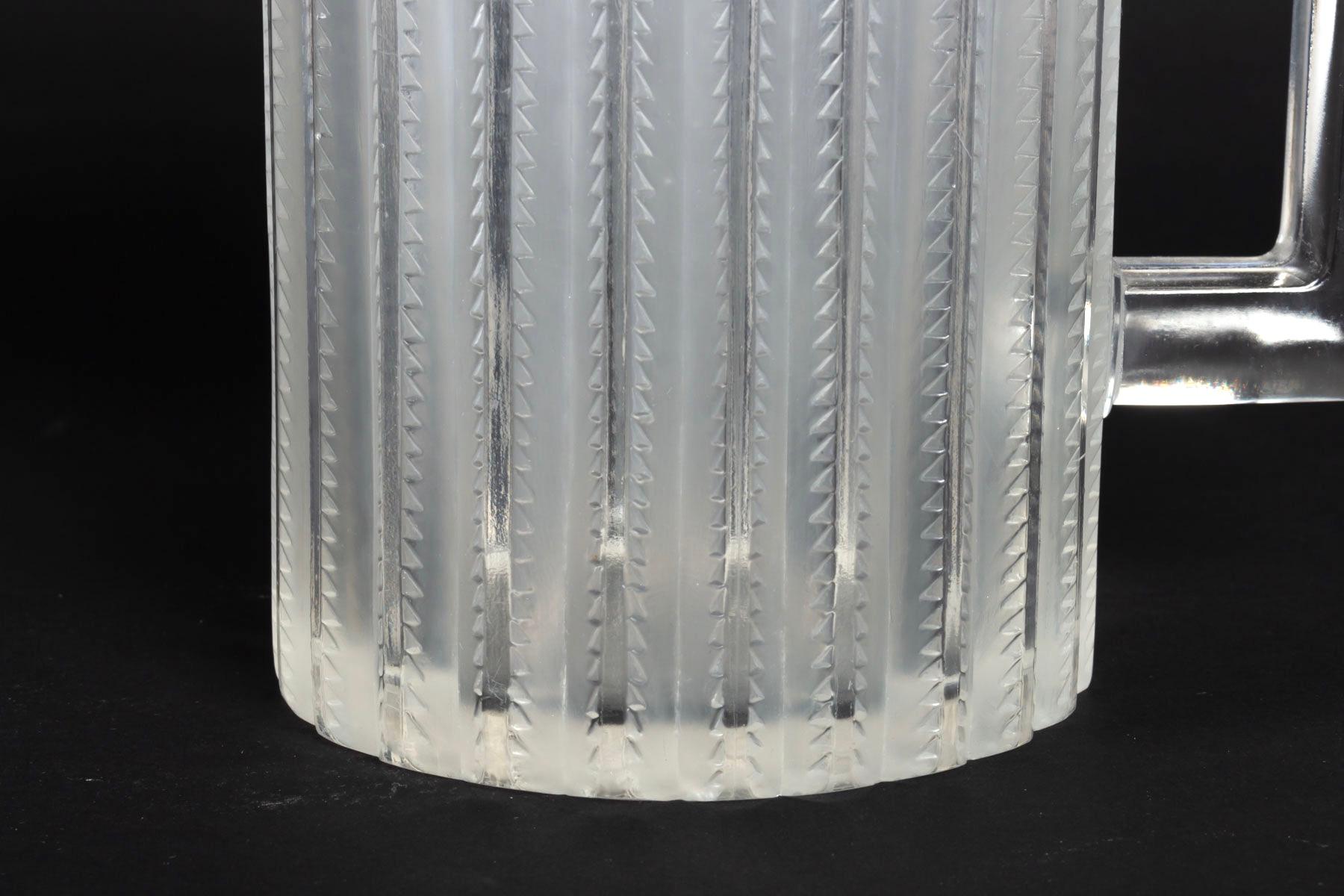 Art Deco 1931 René Lalique Original Orange Jaffa Set 8 Pieces, 6 Glasses 1 Pitcher 1 Tray