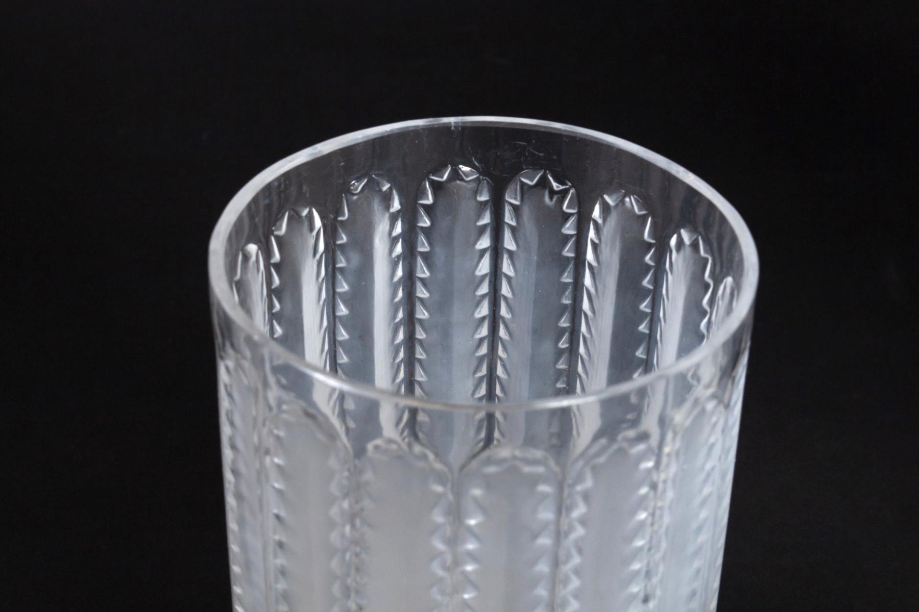 Molded 1931 René Lalique Original Orange Jaffa Set 8 Pieces, 6 Glasses 1 Pitcher 1 Tray