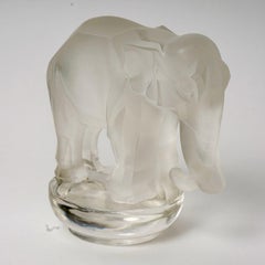 1931 René Lalique - Paperweight Toby Elephant Frosted Glass