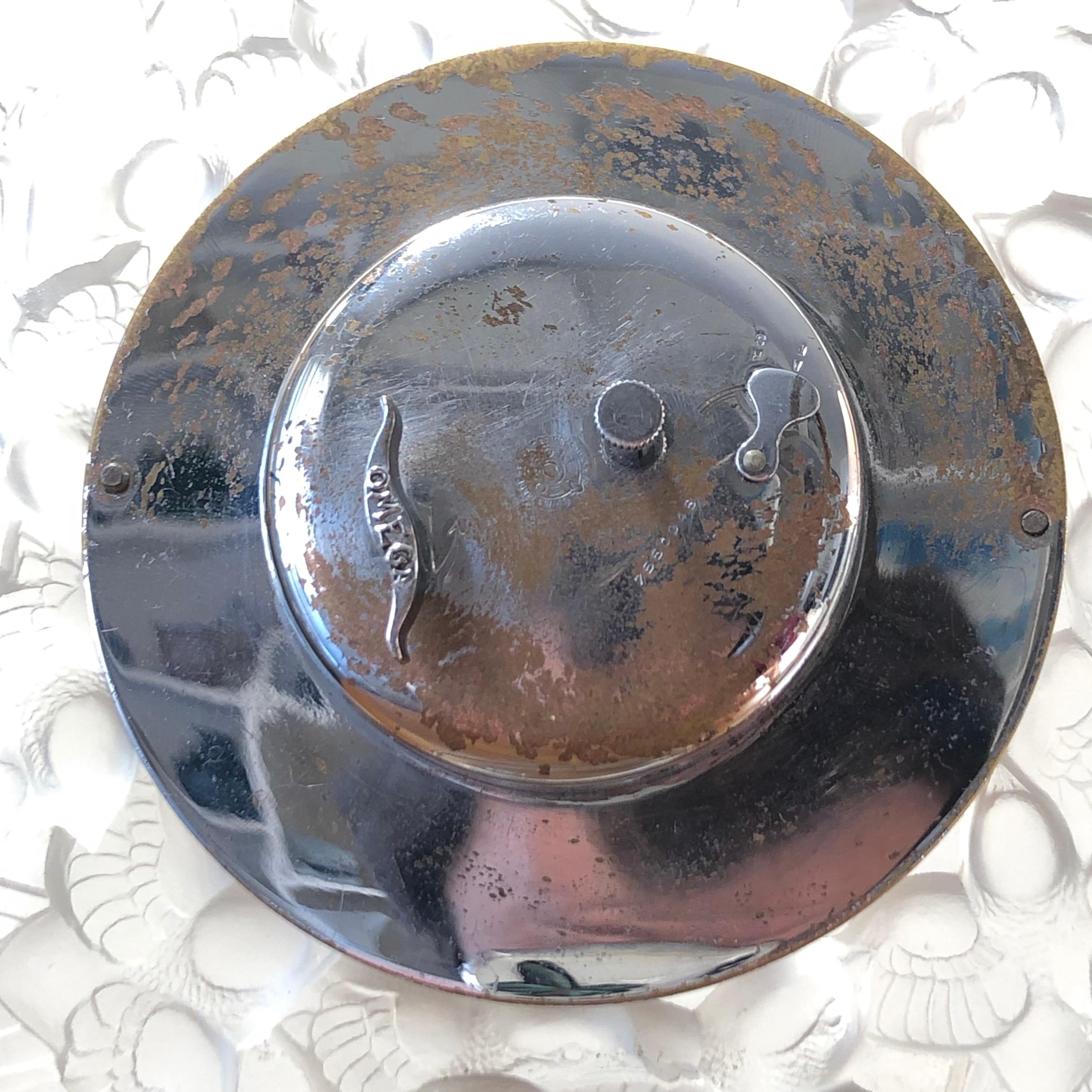 1931 René Lalique Roitelets Clock Clear Glass Enamel Dial Omega Movement Birds 1