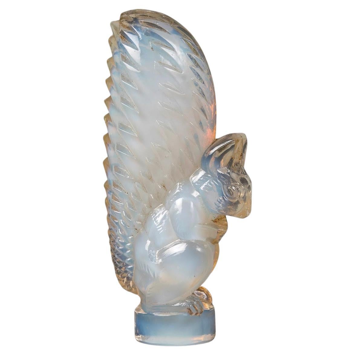 1931 Rene Lalique Seal Stamp Ecureuil Squirrel Opalescent Glass