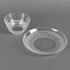 1931 René Lalique Set of Tablewares Saint Cyr Glass 8 Plates 8 Bowls