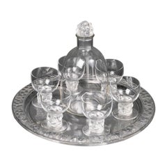 1931 Rene His, ensemble de 6 verres, plateau et carafe Thomery