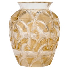 1931 René Lalique Vase Chamois Glass with Sepia Patina