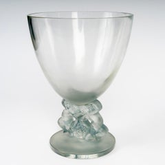 1931 René Lalique Vase Enfants Glass Blue Patina