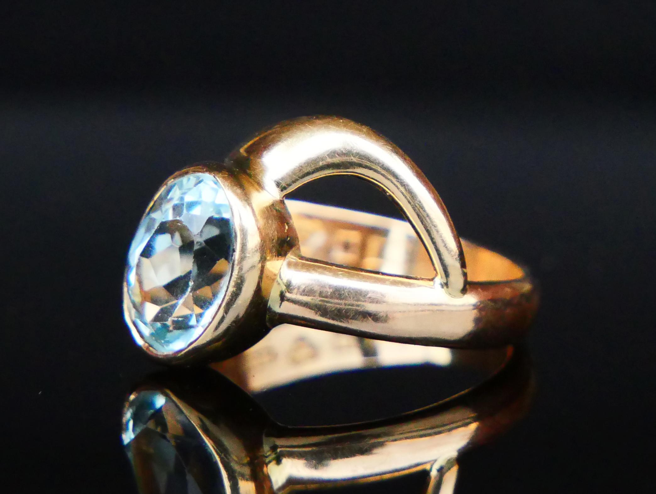1931 Ring 2.5ct Aquamarine solid 18K Gold Ø US6 / 5gr 4