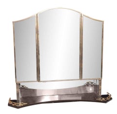 armoire à pharmacie de salle de bain 1931 Waldorf Astoria 3 miroirs et tablette en granit noir