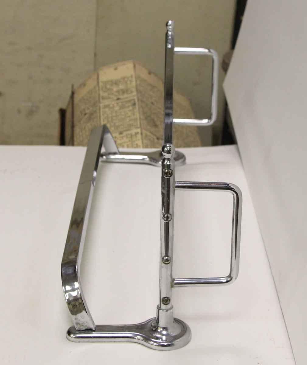 1931 brass towel rack with a chrome finish from the New York Waldorf Astoria Hotel. Very well made. Features a narrow top shelf with a bar below. It is surface mounted with secluded mounting brackets for a seamless look. Made by Hoger Inc. in USA.