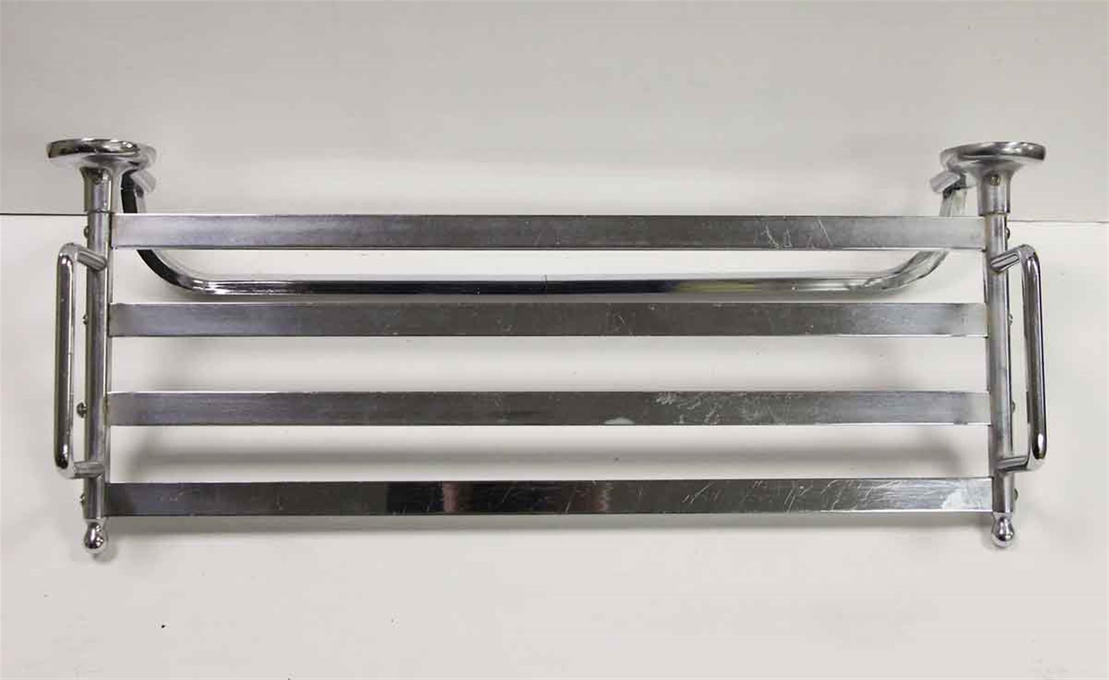 American 1931 Waldorf Astoria Hotel Chrome over Brass Bathroom Towel Wall Rack