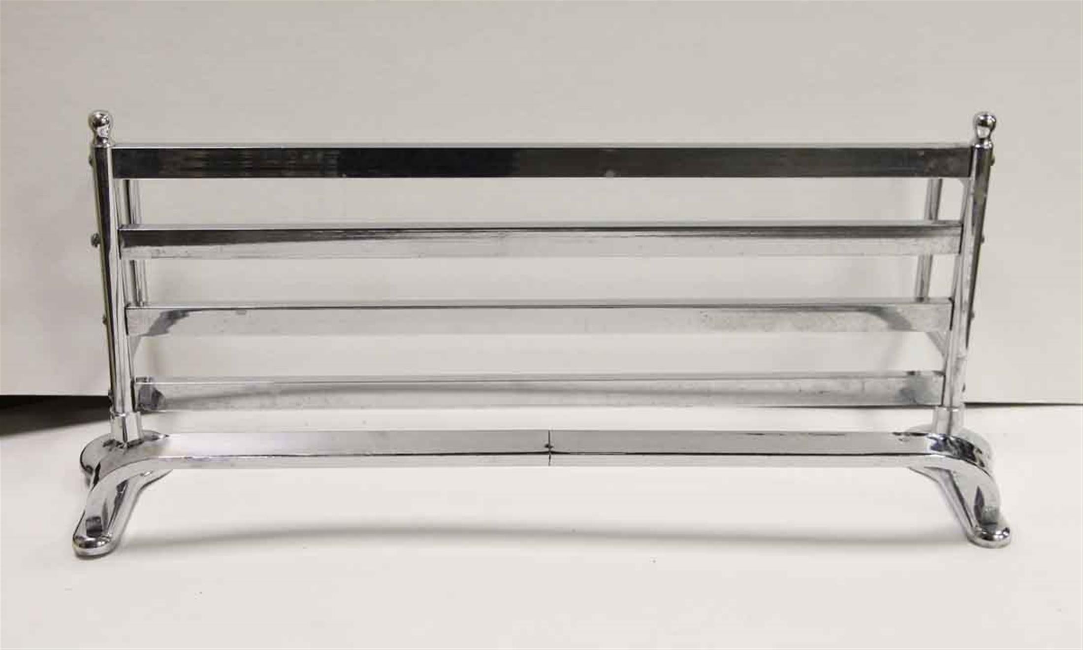 1931 Waldorf Astoria Hotel Chrome over Brass Bathroom Towel Wall Rack In Good Condition In New York, NY