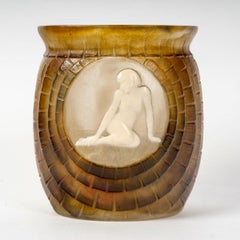 1932 Gabriel Argy Rousseau - Vase Jeunesse Younth Glass Pate De Verre