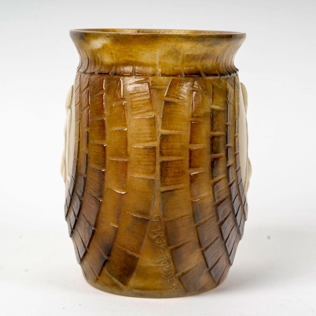 Molded 1932 Gabriel Argy Rousseau - Vase Jeunesse Younth Glass Pate De Verre For Sale