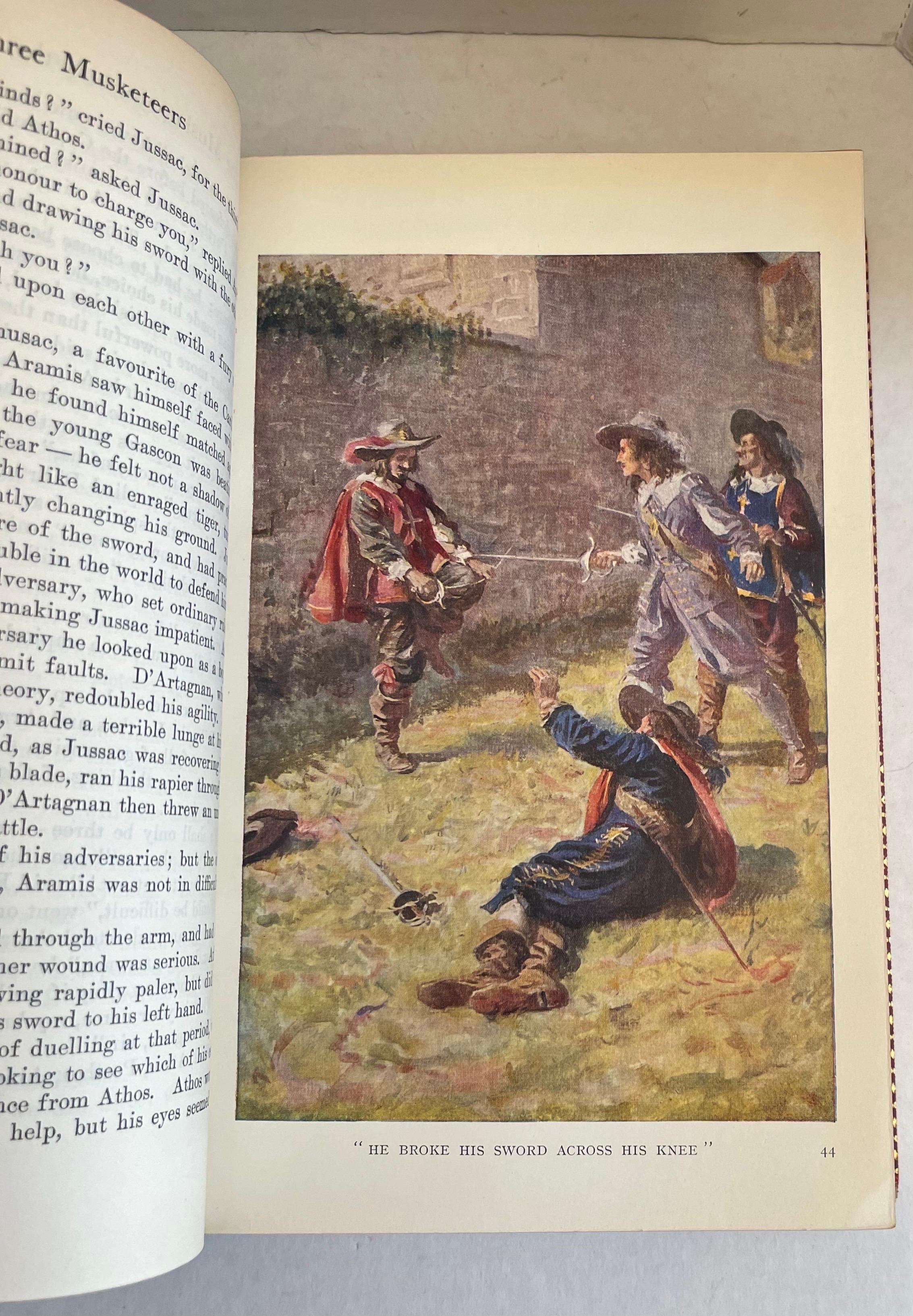 British 1932 Leather Bound The Three Musketeers by Alexandre Dumas For Sale