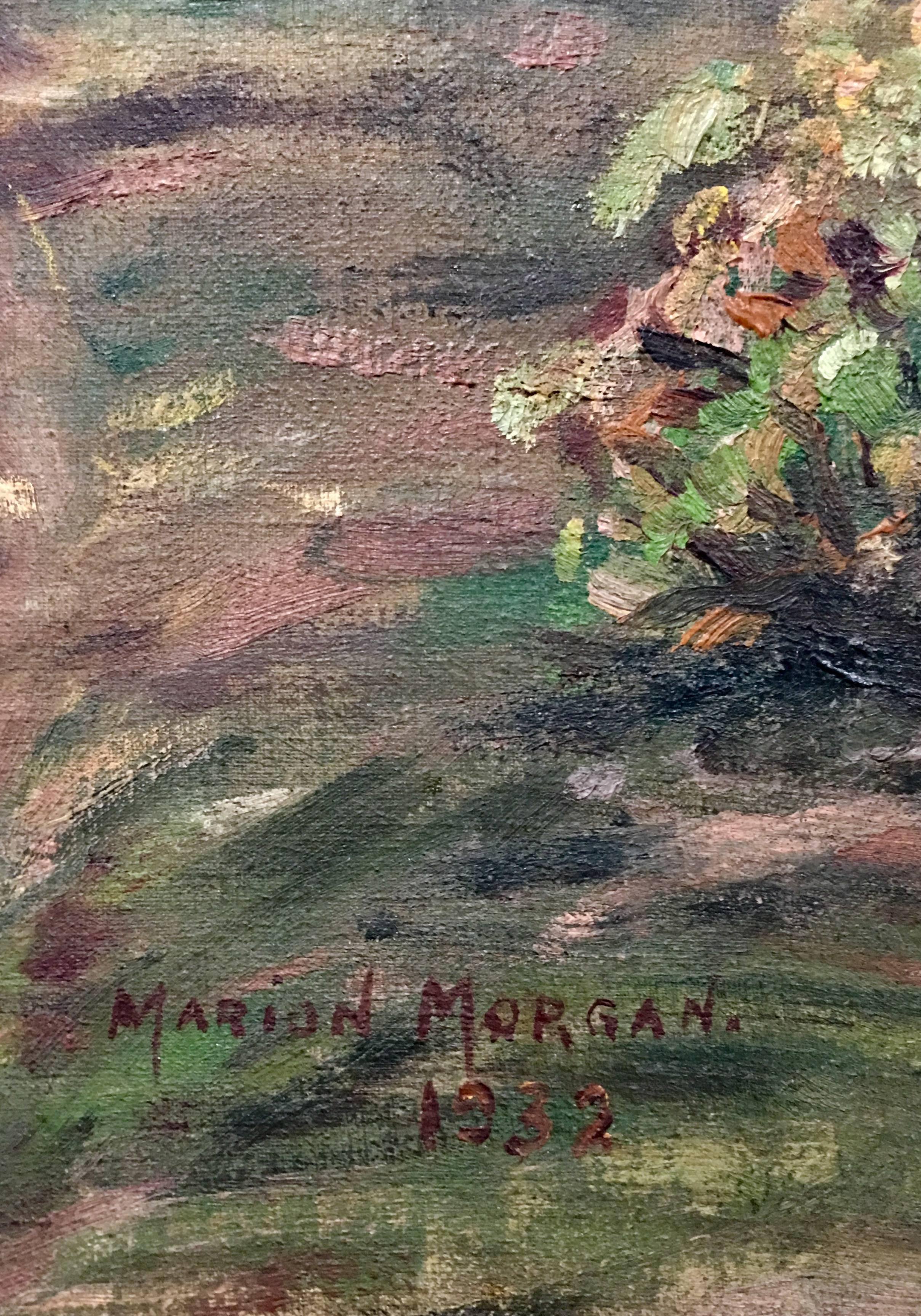 1932 Original Oil on Canvas Painting by, Marion Morgan For Sale 4