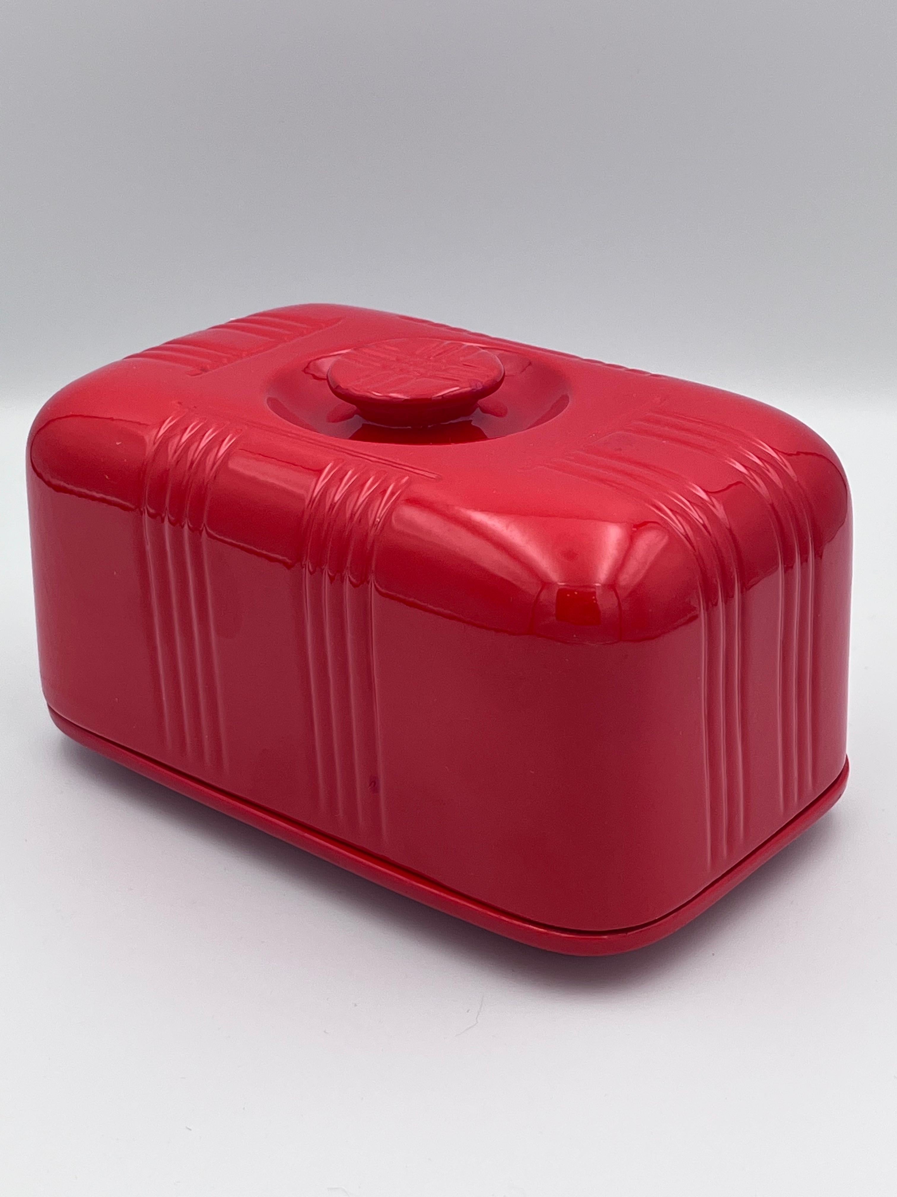 1932 Red Coved 1LB Butter Dish by Hall's Superior Quality Kitchenware 2
