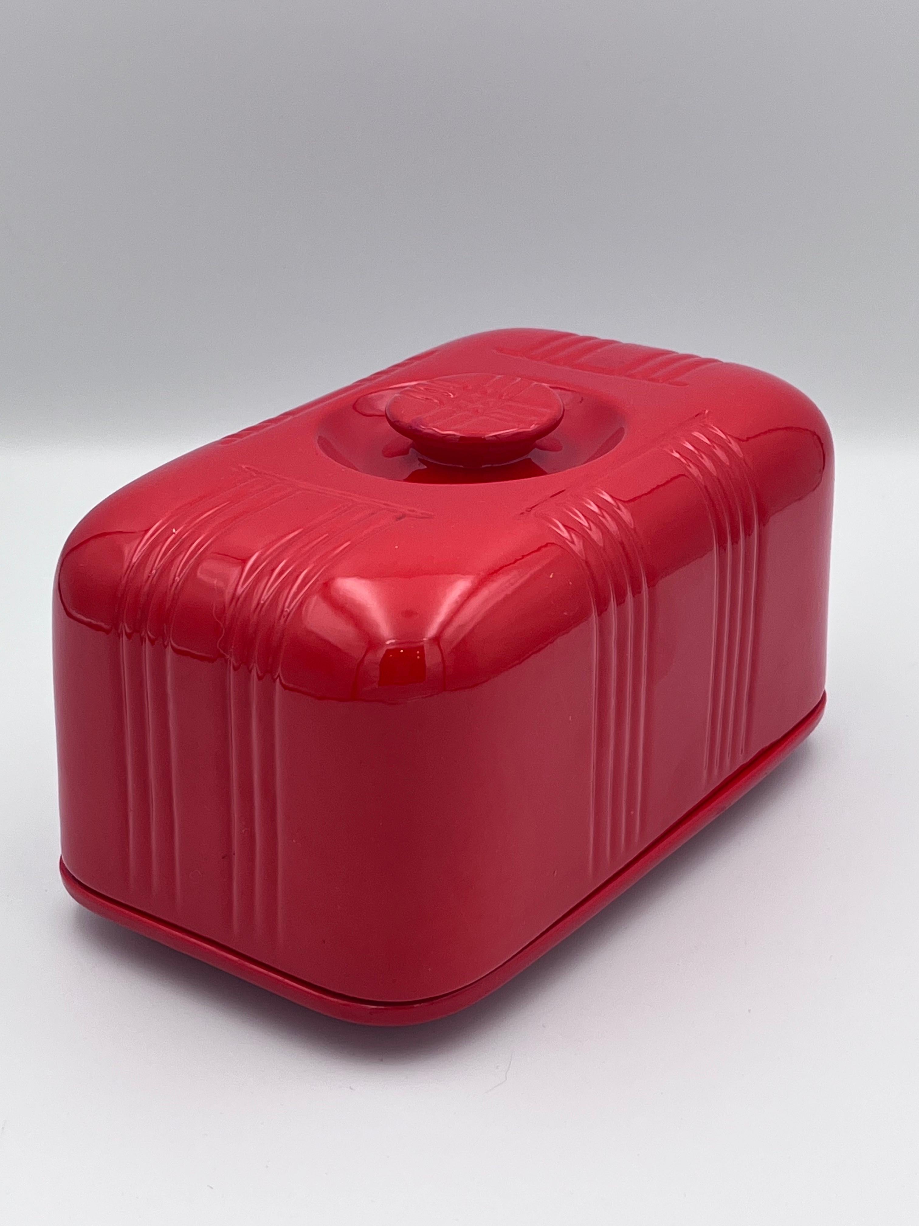 1932 Red Coved 1LB Butter Dish by Hall's Superior Quality Kitchenware 3