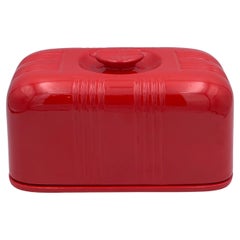 1932 Red Coved 1LB Butter Dish by Hall's Superior Quality Kitchenware