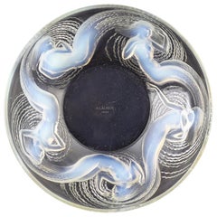 Vintage 1932 René Lalique Calypso Coupe Bowl Opalescent Glass, Mermaids