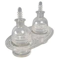 1932 René Lalique - Cruet Huile Vinaigre Nippon Verre Clair