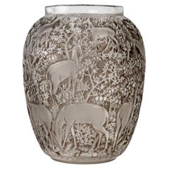 1932 René Lalique - Original Vase Biches Glass with Grey Patina
